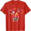 Cow Shirts & Apparel Cow Art Head Gift Watercolor T-Shirt Small - Red