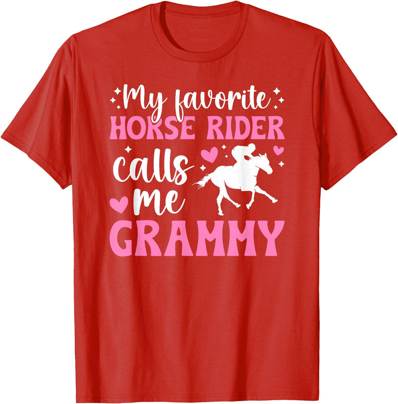 Proud Horse Show Grammy For Mother's Day Horse Show Grammy Grandma Proud Equestrian Grammy T-Shirt - Red