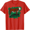 Hereford cow lover gift Hereford cow standing on the green grass T-Shirt - Red