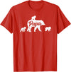 Matching Bear Family Shirt Apparel Vintage Papa Bear 3 Cubs Father's Day T-Shirt - Red