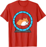 Hamster in a Hamster Wheel Pet Hamster T-Shirt - Red