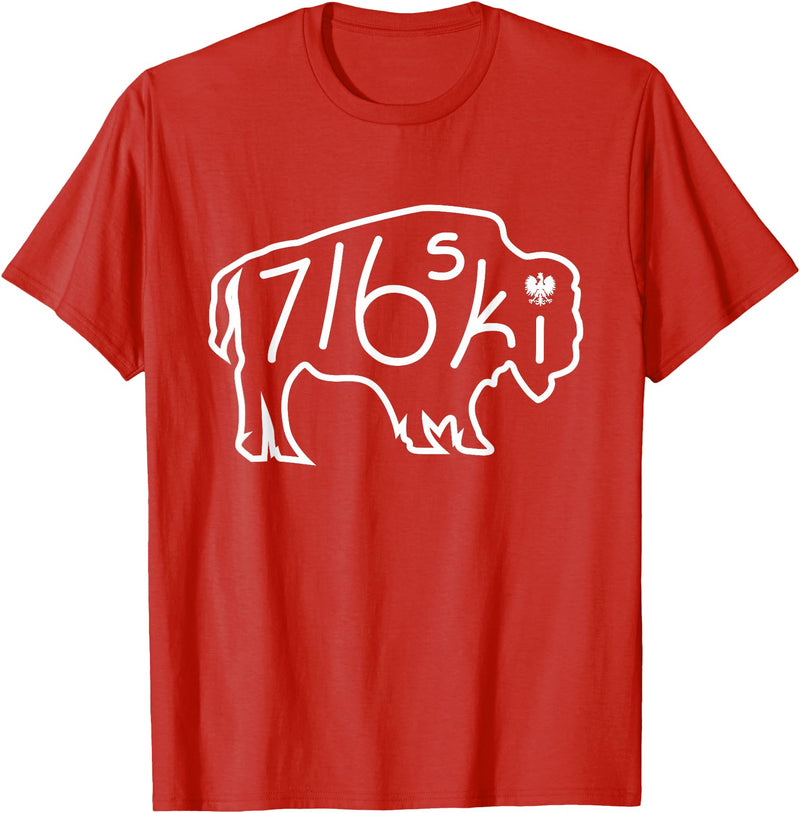 Buffalo Polish 716 716ski Dyngus Day Buffalo NY Polish T-Shirt - Red