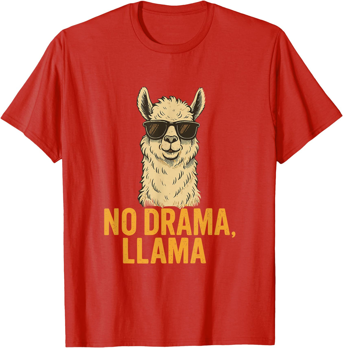 Am End Fashion No Drama, Llama - Cool Look T-Shirt - Red