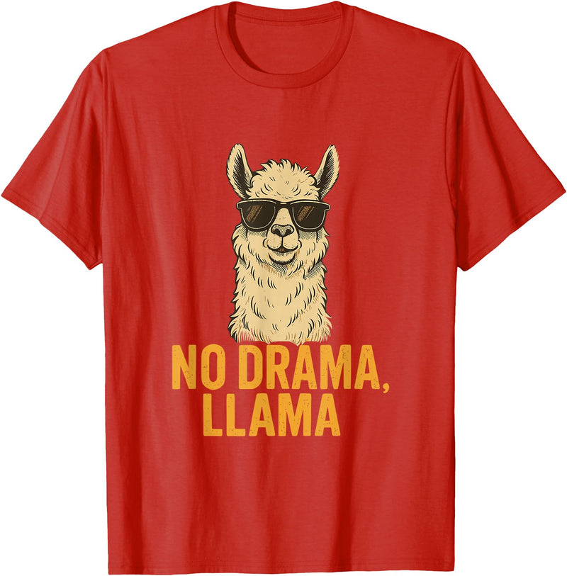 Am End Fashion No Drama, Llama - Cool Look T-Shirt - Red