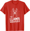 Llama Whisperer Funny Llama Lover Farm Humor The Llama Whisperer Funny Llama Lover Humor T-Shirt - Red