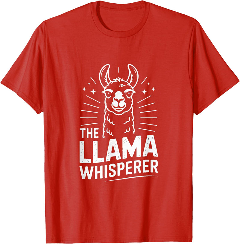 Llama Whisperer Funny Llama Lover Farm Humor The Llama Whisperer Funny Llama Lover Humor T-Shirt - Red