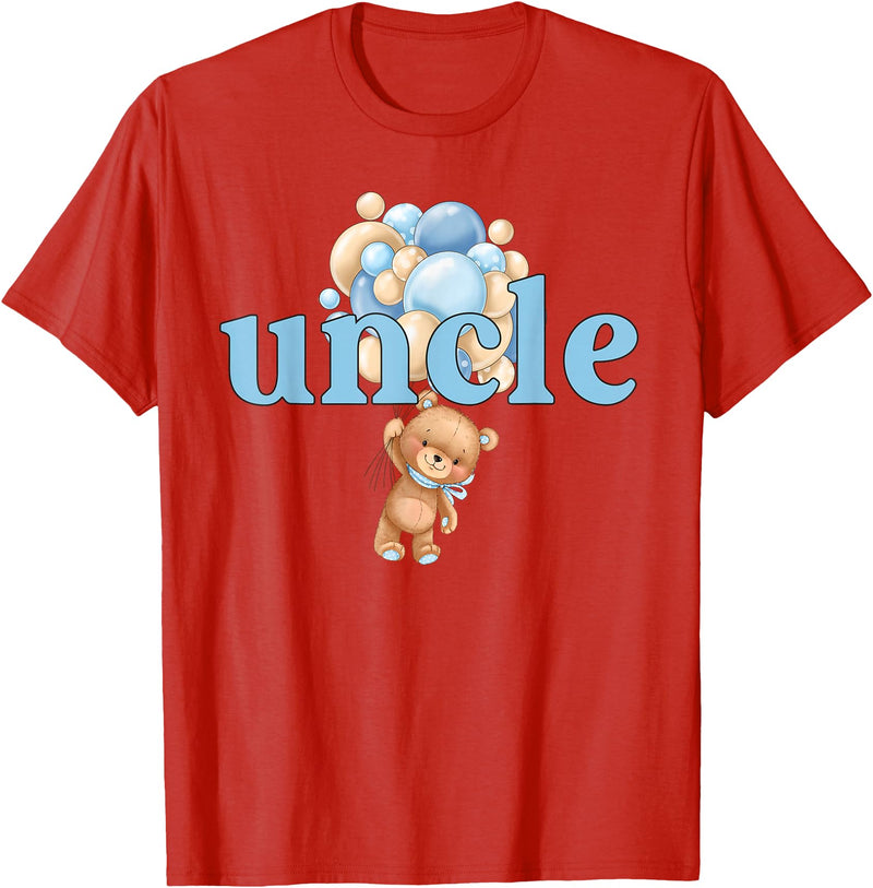Beary 1st Birthday Boy Teddy Bear Matching Apparel Uncle Teddy Bear 1st Birthday Boy Family Matching T-Shirt - Red