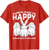 Rabbits Make Me Happy Humans Make My Head Hurt Gift T-Shirt in Red