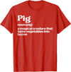 BBQ Barbecue Shirts Men Women Grilling Gifts Pig Definition Bacon Funny Bbq Barbecue Grill Men Women Kids T-Shirt - Red