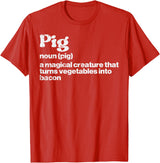 BBQ Barbecue Shirts Men Women Grilling Gifts Pig Definition Bacon Funny Bbq Barbecue Grill Men Women Kids T-Shirt - Red