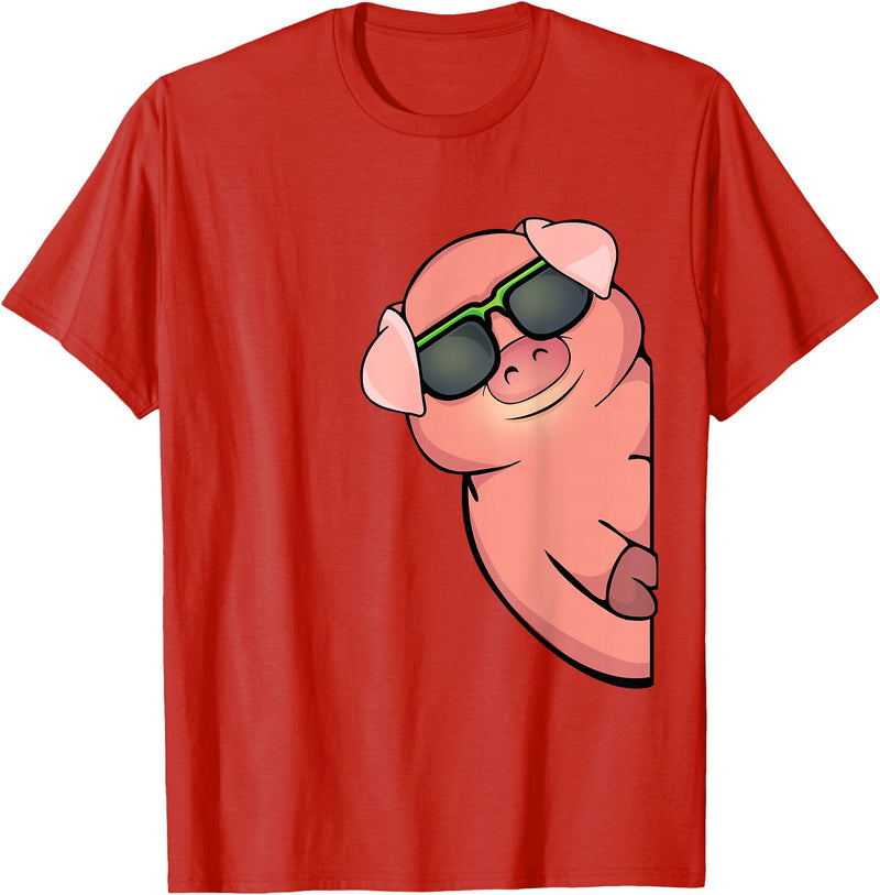 Pig Gift For Pig Lovers Pig Lover Women Men Swine Farm Animals Pet Pig T-Shirt - Red