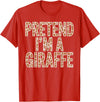 Giraffe Gift For Giraffe Lover Accessories & Stuff Cool Giraffe Art for Men Women Kids Toddler Giraffe Costume T-Shirt - Red