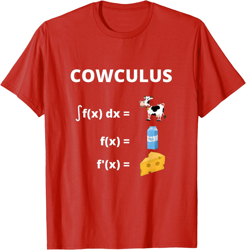Math Geek Collection Funny Maths Cowculus Math Cows Product T-Shirt - Red