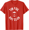 Tin Foil Hat Club with UFO Cow Abduction T-Shirt - Red