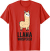 Funny Llama Lover Gifts Llama Whisperer T-Shirt - Red