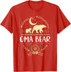 Matching Family Grandma Bear Boho by Foxio Grandma Bear Floral Family Fun Boho Bear T-Shirt - Red