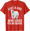 Polar Bear Gift Polar Bear Accessories & Stuff Funny Polar Bear Art For Girls Kids Youth Polar Bear Lovers T-Shirt - Red