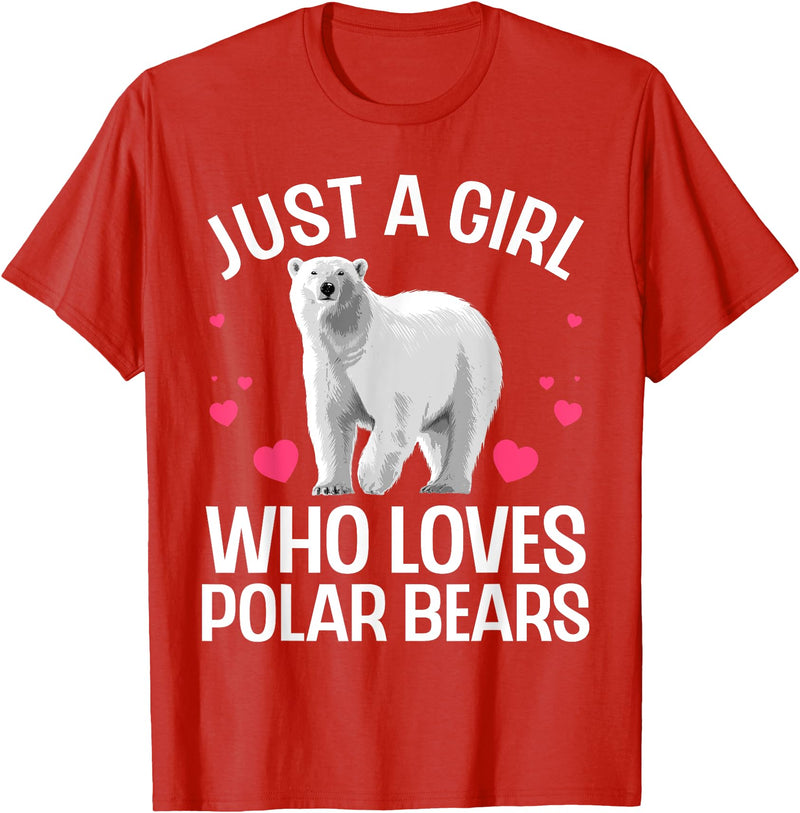 Polar Bear Gift Polar Bear Accessories & Stuff Funny Polar Bear Art For Girls Kids Youth Polar Bear Lovers T-Shirt - Red