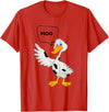Farm Animal Duck Duck Goes Moo Funny Cute Cartoon Cow Farm Animals T-Shirt - Red