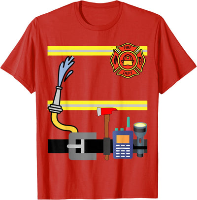 Easy lazy Costume by PequeKids Boys Girl Men Kid Women's Fireman Firefighter Lazy Costume T-Shirt