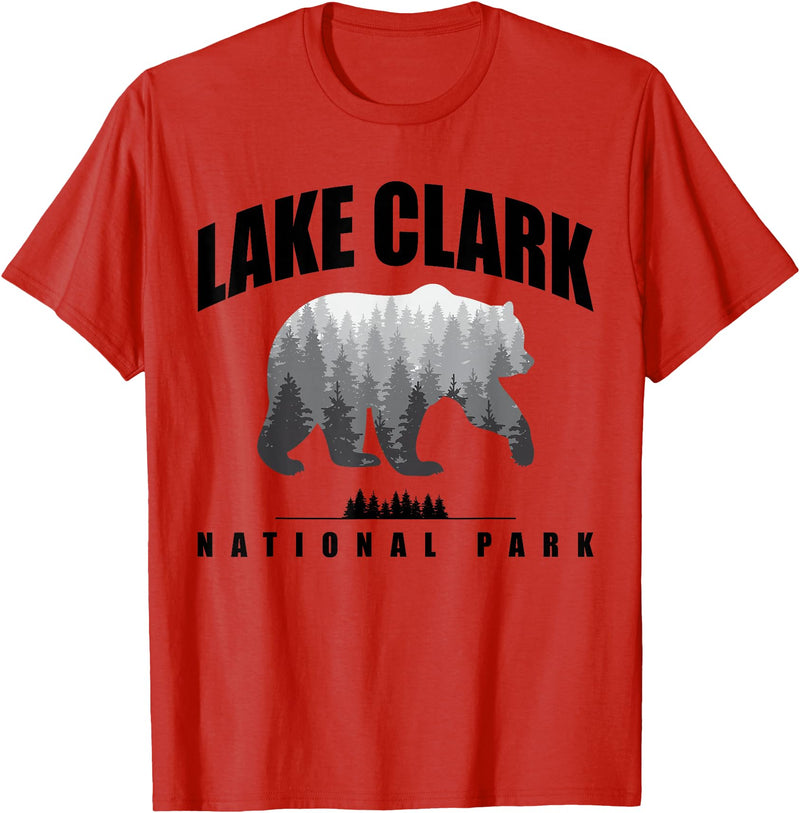 Lake Clark National Park Souvenir Tee Lake Clark National Park Bear US Parks Souvenir T-Shirt - Red