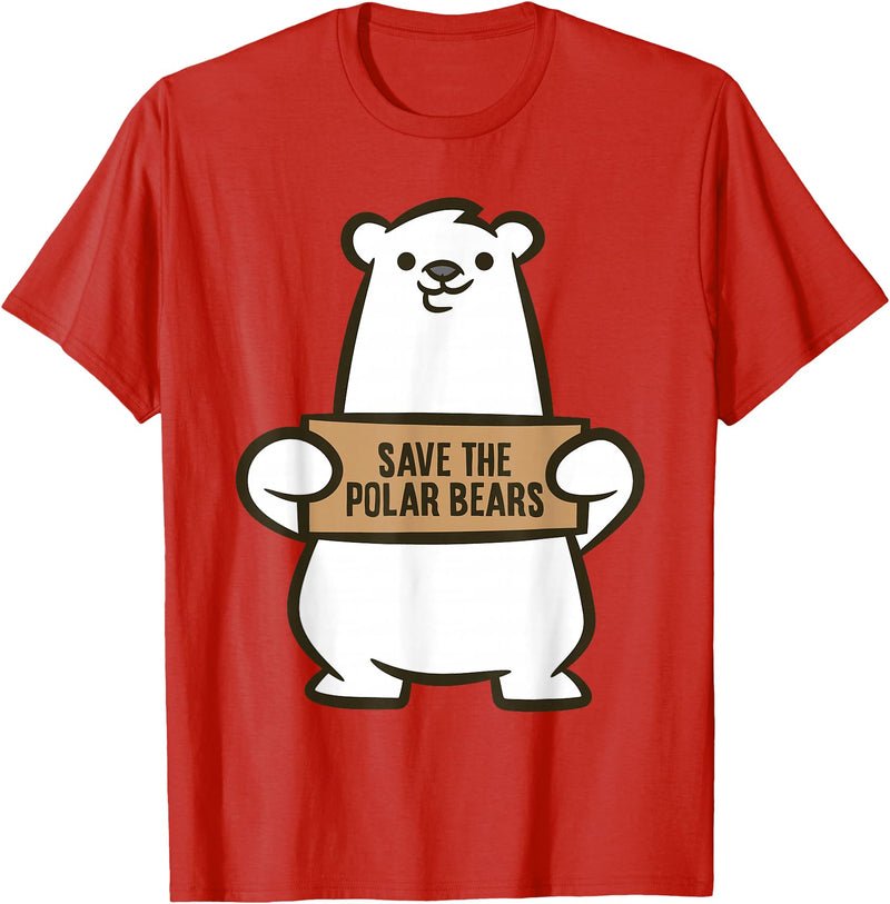 Cute Polar Bear Gifts And Tees Animal Welfare Save The Polar Bears T-Shirt - Red