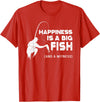 Fishing Fisherman Fisher DA0 Fishing Vintage Happiness Is A Big Fish And A Witness T-Shirt - Red