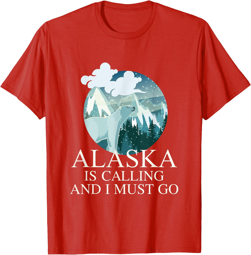 Selena's things Alaska Polar Bear Alaska Is Calling And I Must Go T-Shirt - Red