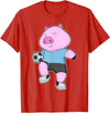 Snabdesign84 Pig Soccer player Soccer Sports T-Shirt - Red