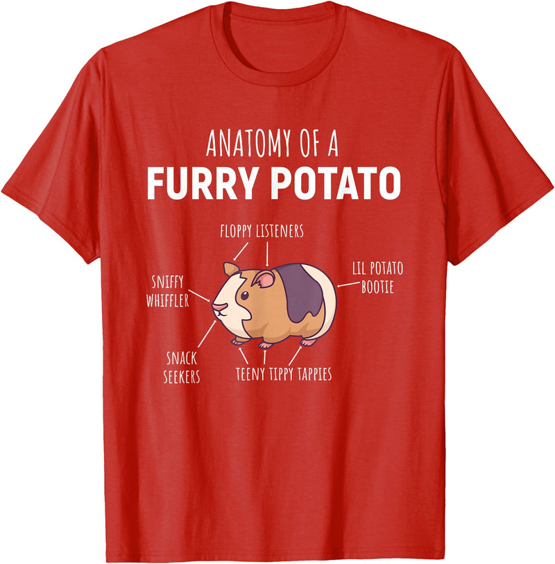 Sweet Anatomy of a Furry Potato Guinea Pig Gifts Anatomy of A Furry Potato Guinea Pig Lover Gift T-Shirt Small - Red