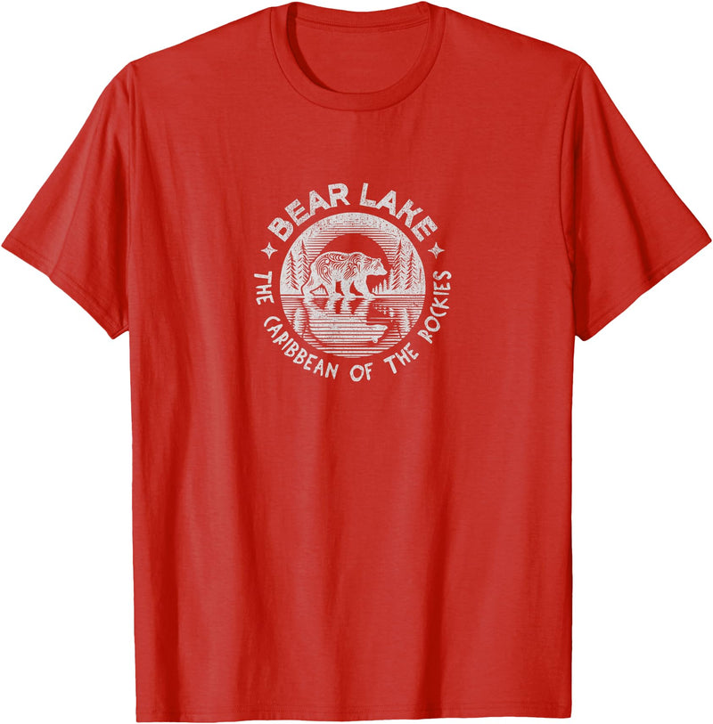 Bear Lake The Caribbean Of The Rockies Utah Idaho Bear Lake Vintage The Caribbean Of The Rockies Utah Idaho T-Shirt - Red