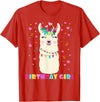 Llamazing Birthday Party Outfit Llama Lovers Birthday Girl Cute Llama Alpaca Kids Llamazing T-Shirt - Red