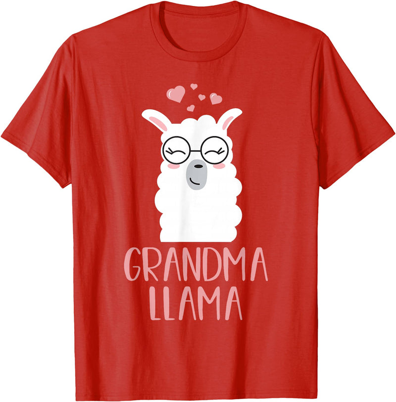 Grandma Llama Apparel Co Grandma Llama Cute Grandmother Gift T-Shirt - Red