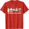 Celebrate Diversity Funny Cute Stuffs for Guinea Pig Lovers T-Shirt - Red