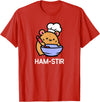 Hamster, Ham-stir Funny Jokes Sarcastic T-Shirt - Unisex-Adults & Kids - Black - Small - Short Sleeve - Cotton Blend - Classic Fit - Crew Neck - T-Shirt - Red