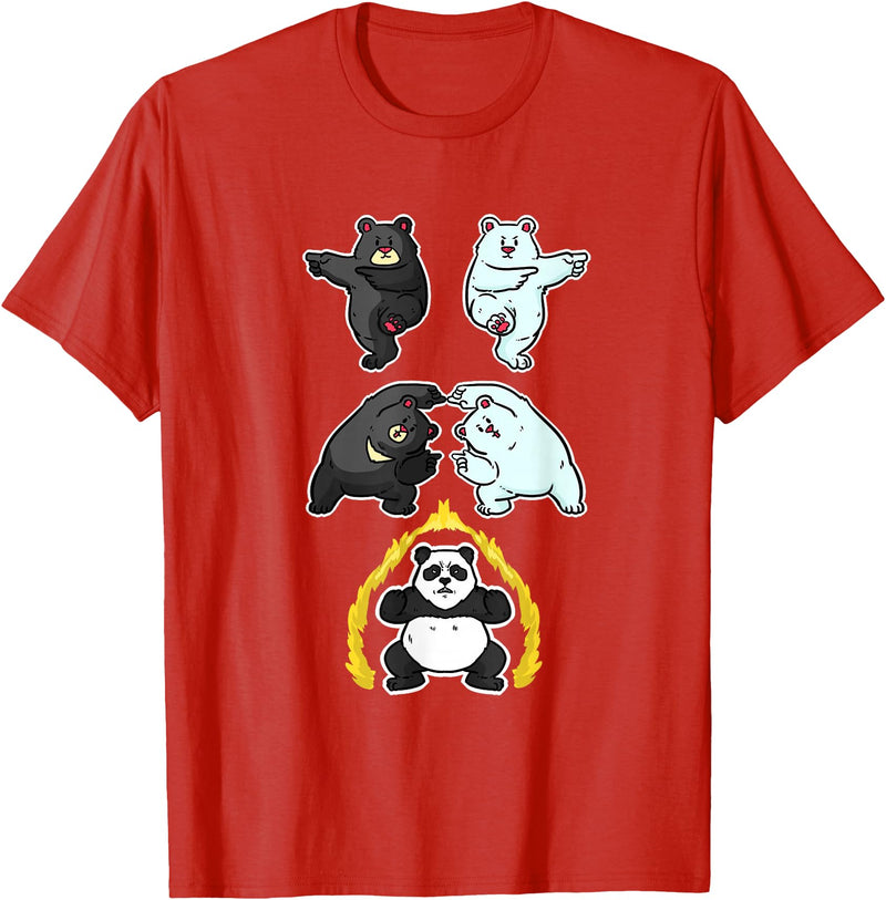 Wowsome! Panda Fusion Funny Panda Bear Lovers T-Shirt - Red