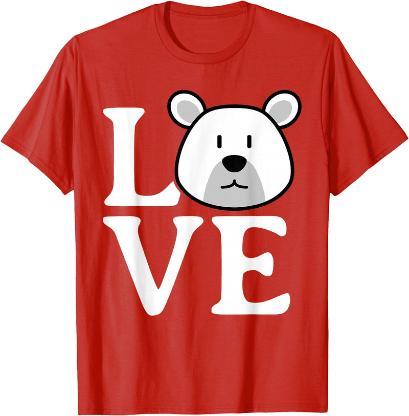 Polar Bear Design for Polar Bear Lovers LOVE Polar Bear Stuff Polar Bear Lover Stuff | Polar Bear T-Shirt - Red
