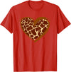 Animal Giraffe Print Clothing Heart Giraffe Pattern for Giraffe Lover T-Shirt - Red