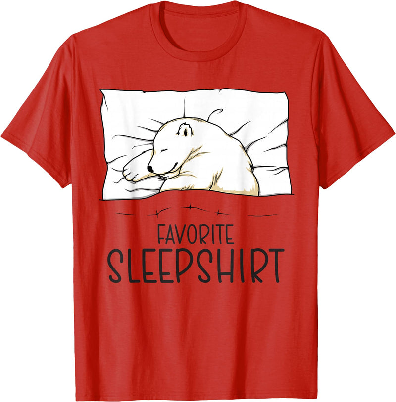Sleeping & Napping Shirt Gifts For Nap Lovers Favorite Sleepshirt, Napping Polar Bear Pajama T-Shirt - Red