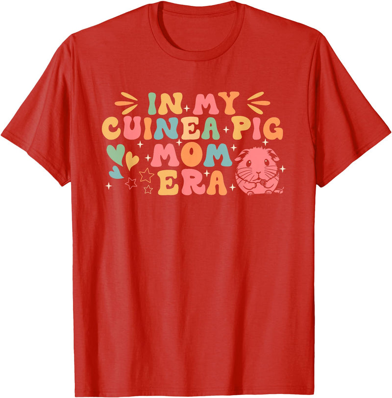 In My Guinea Pig Mom Era Funny Groovy Guinea Pig Mothers Day T-Shirt - Red
