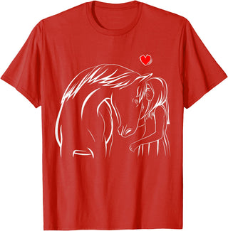 Cute Horse Owner Gifts Horse Lover Girl Horseback Riding Women T-Shirt - Red