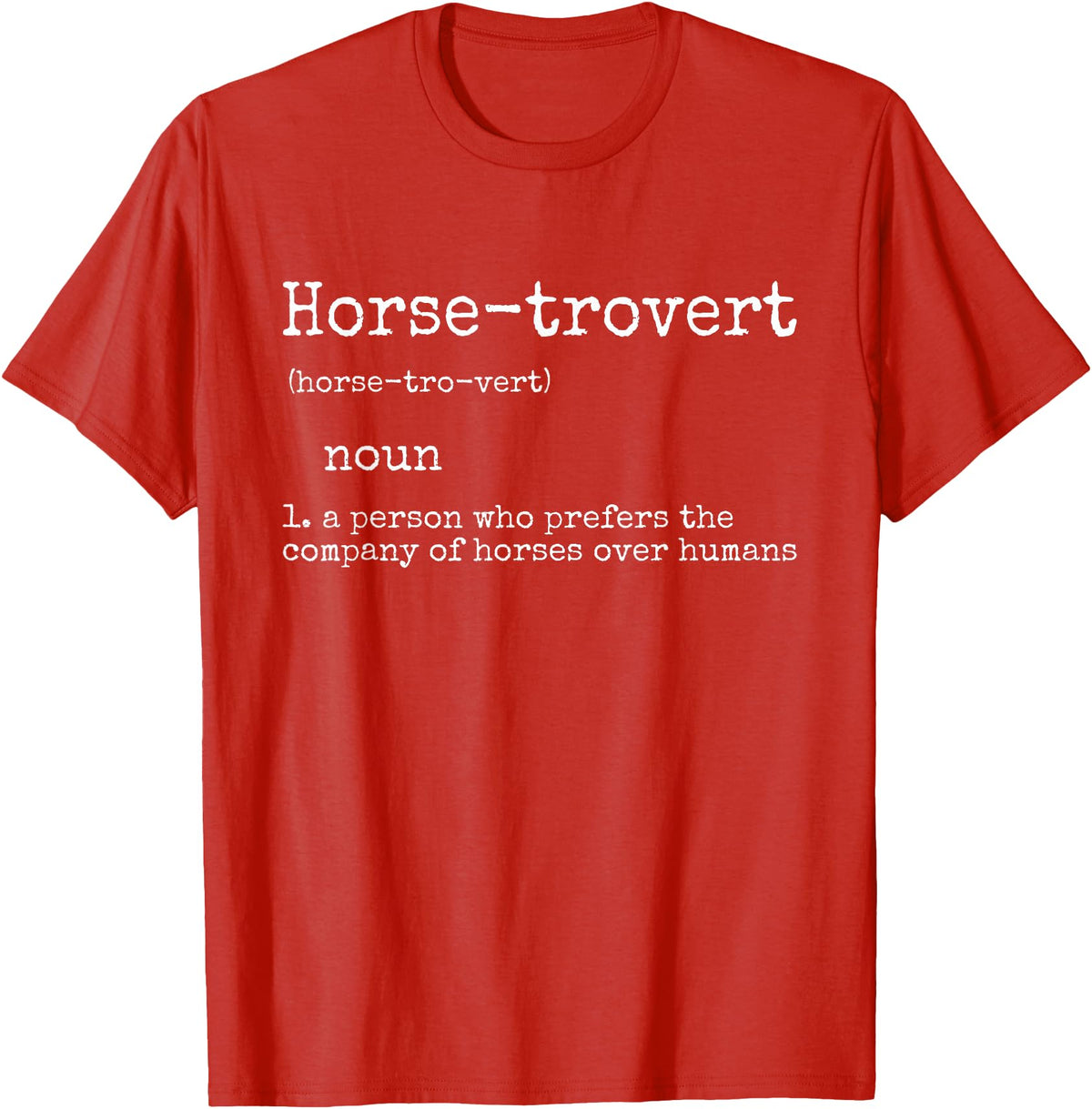 Horse By Design Tee Company Horse Gifts for Women Men Funny Equestrian Horse-trovert T-Shirt - Red