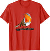 Robin Bird Ornithology Nerd Birding Watcher Robin Bird T-Shirt - Red