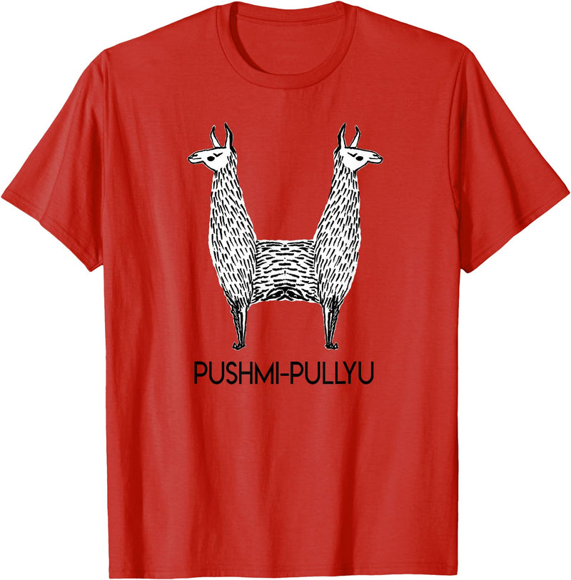 Pushmi-Pullyu Llama Funny Alpaca Llama Style, Pushmi-Pullyu Yoga T-Shirt - Red