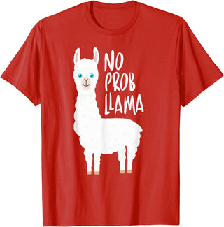 CuisineDuCool Cute No Prob Llama - No Probllama T-Shirt - Red