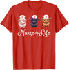 Highland Cow Nurse Life Costume Cute Highland Cow Nurse Life Farm Animal Lover Nursing T-Shirt - Red