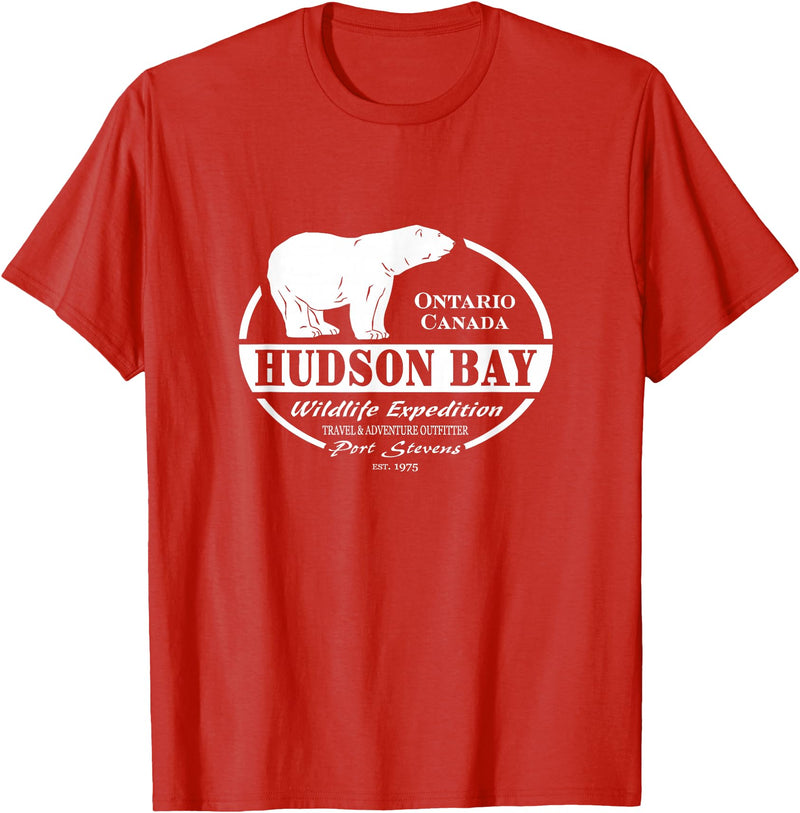 Port Stevens P.S.75 Design Hudson Bay Polar Bear Ontario Canada T-Shirt - Red
