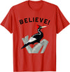 Birdwatching Gifts for Birders Endangered Ivory-Billed Woodpecker T-Shirt - Red