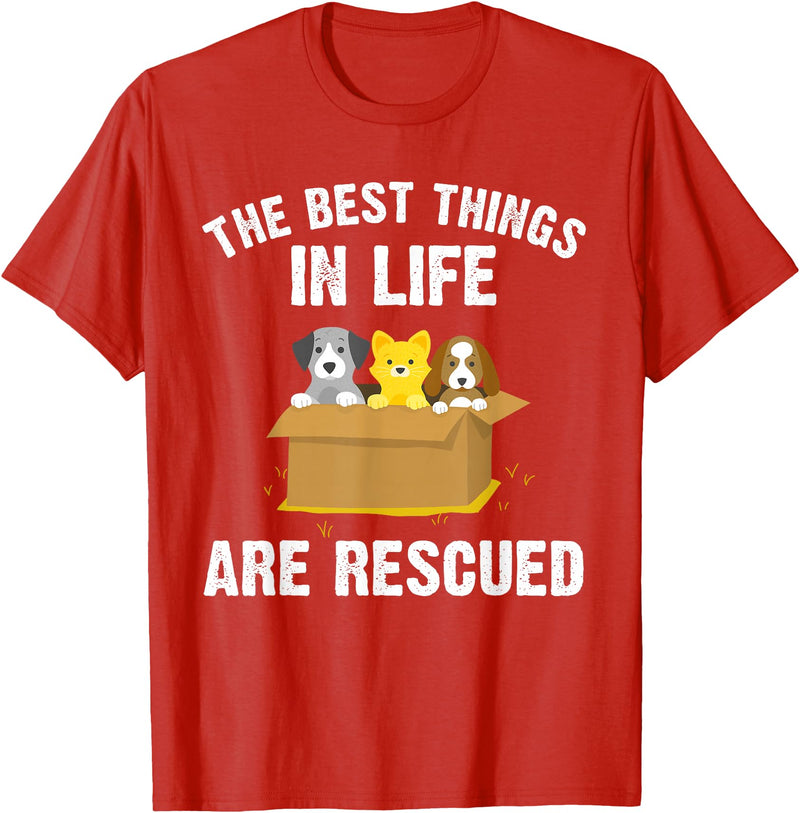 Animal Rescue Gift Dog Cat Pet Accessories & Stuff Cool Animal Rescue Art For Men Women Animal Rescuer Lover T-Shirt - Red