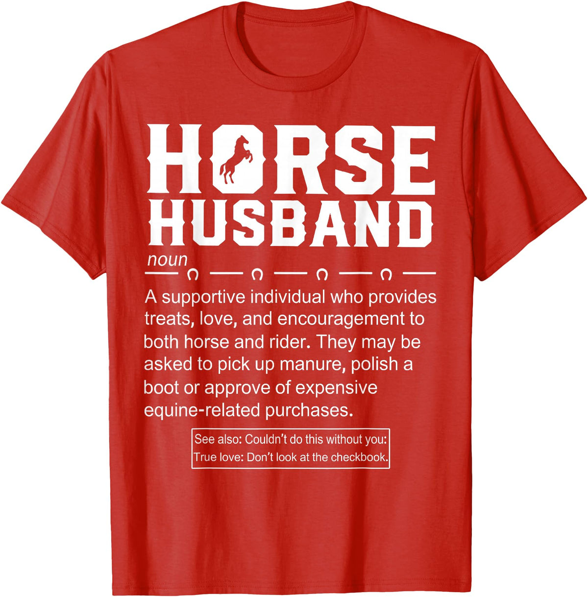 Funny Horse Husband Definition Tee Shirt Horse Husband Definition T-Shirt - Red